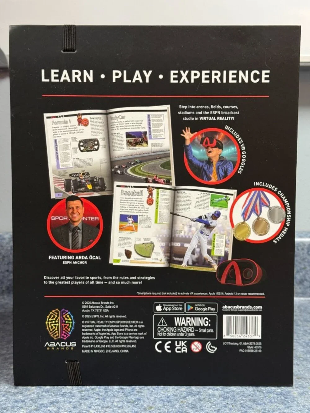Abacus Brands Virtual Reality ESPN Gift Box  Illustrated Interactive VR Book NEW